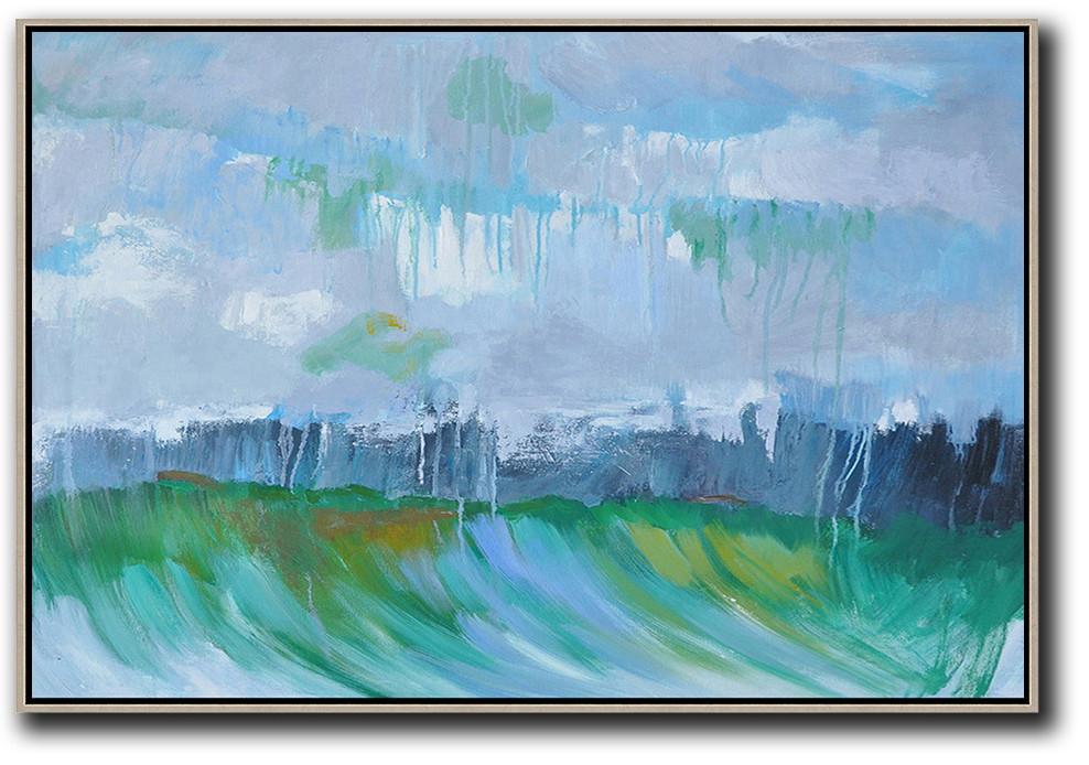 Hand-painted Horizontal Abstract landscape Oil Painting on canvas where to print canvas photos